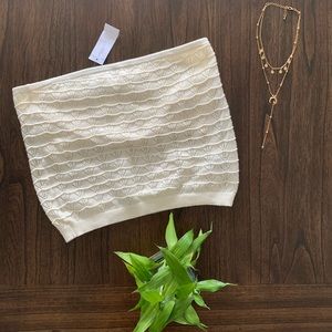 American Eagle Crochet Knit Crop Tube Top Sz Large